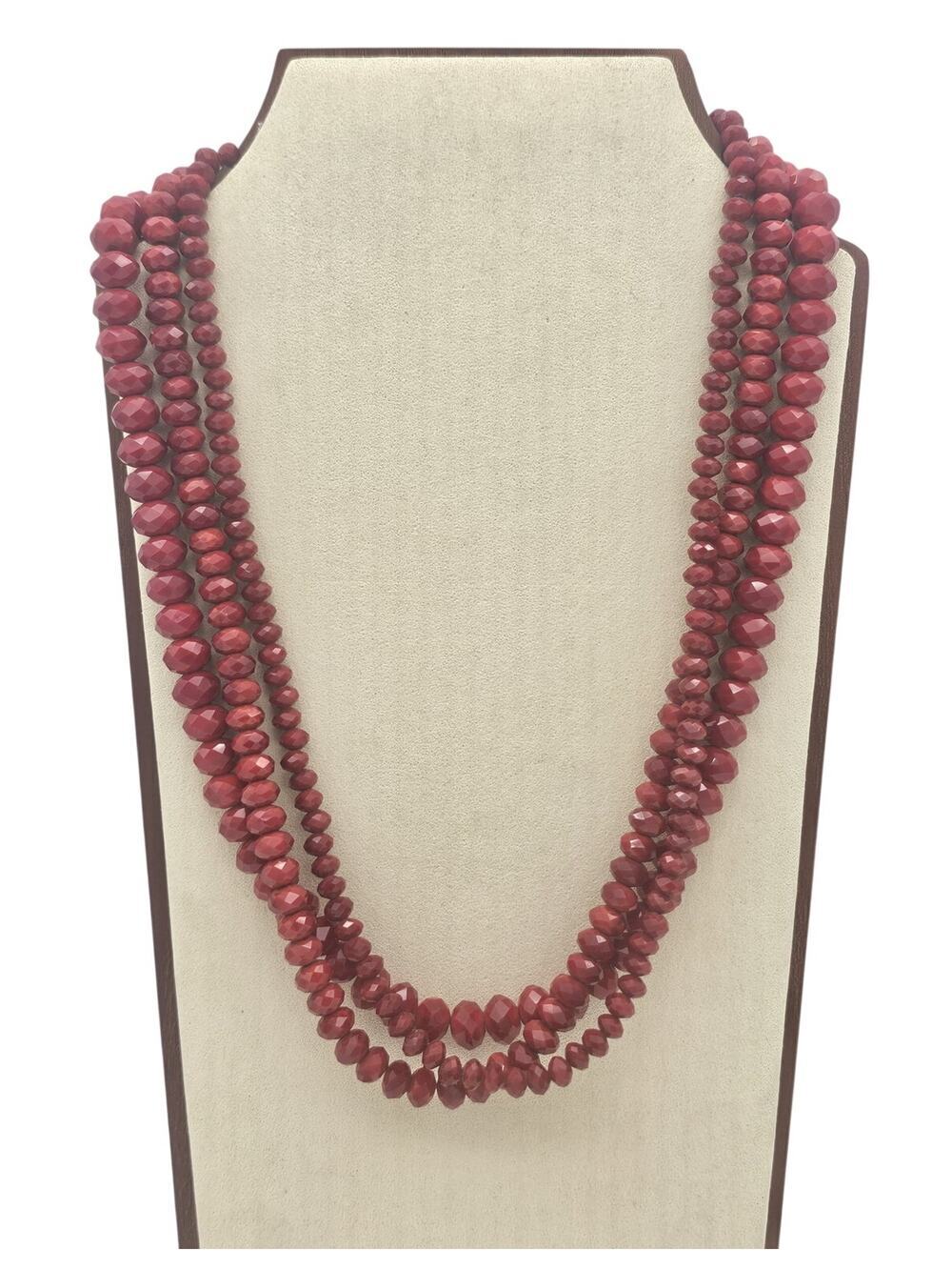 Donna Dressler Sterling Silver 925 Red Beaded Necklace